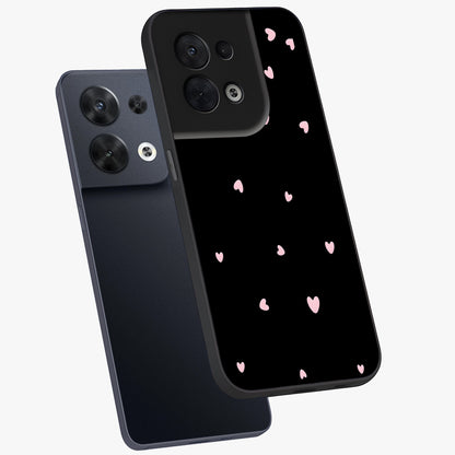 Pink Love Drops Glass Case displayed in angled mockup highlighting cute love drop design with vibrant pink aesthetic.