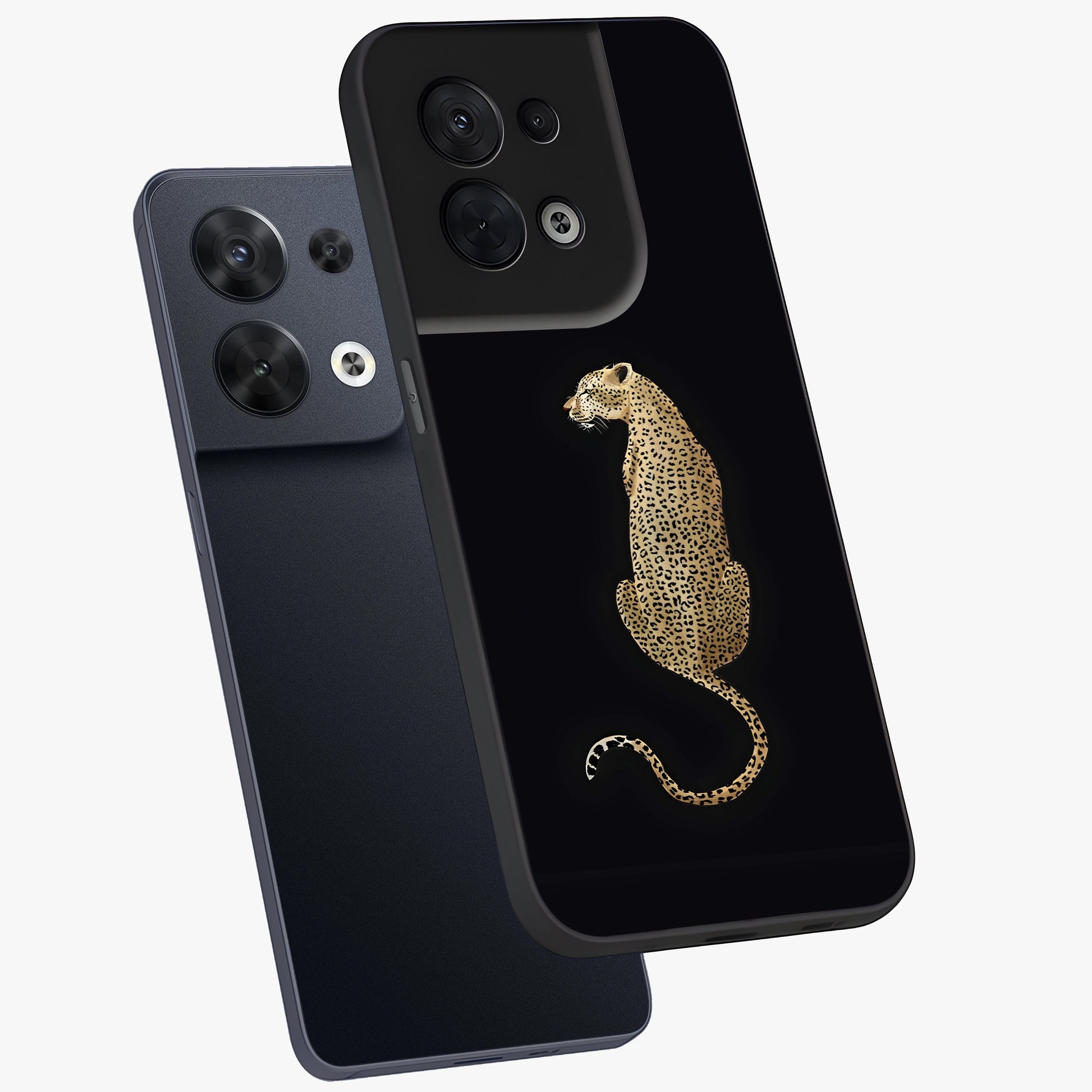 Regal Leopard Glass Case displayed in angled mockup highlighting powerful animal illustration with stylish wild aesthetic.