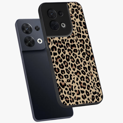 Savage Chic Pattern Glass Case displayed in angled mockup highlighting bold fashion inspired design with chic aesthetic.