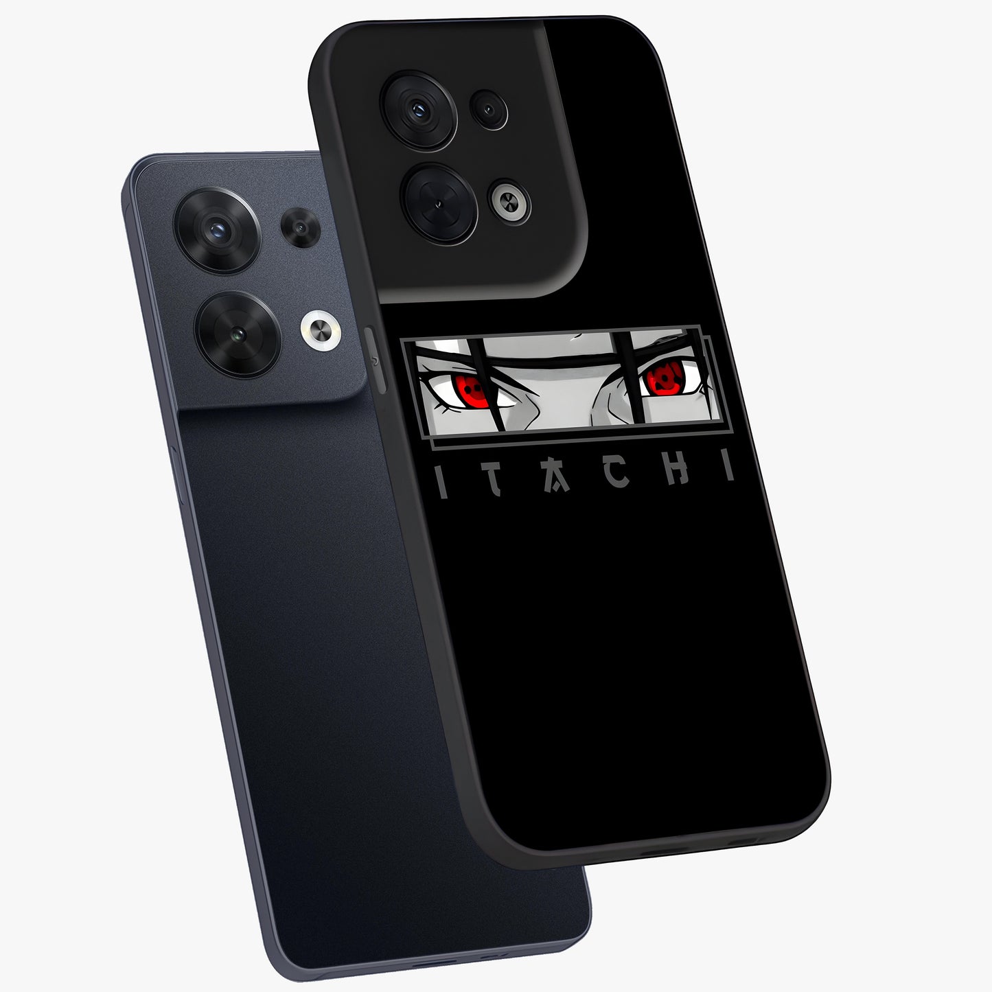 Scarlet Gaze Dominance Glass Case displayed in angled mockup highlighting intense visual design with bold scarlet aesthetic.