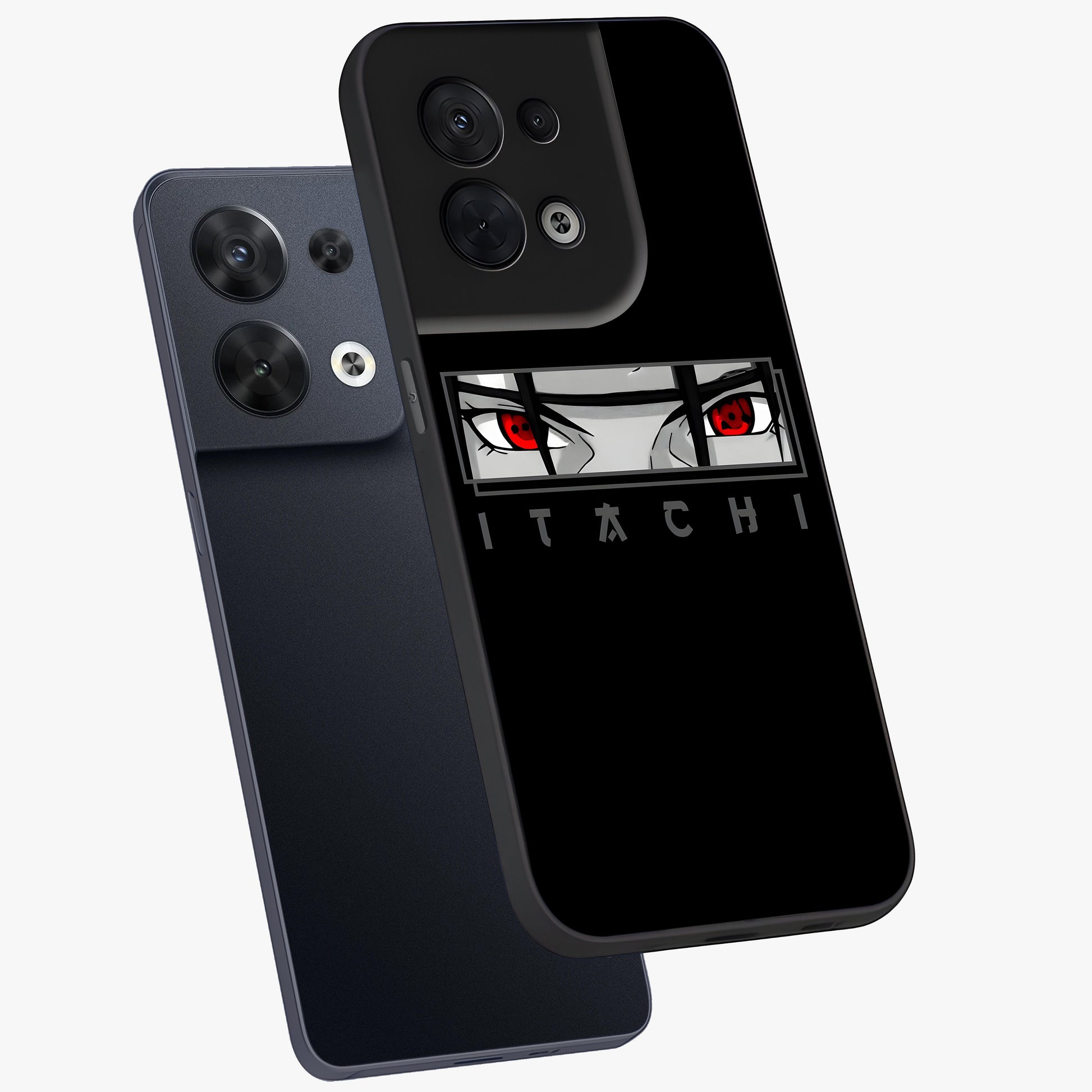 Scarlet Gaze Dominance Glass Case displayed in angled mockup highlighting intense visual design with bold scarlet aesthetic.
