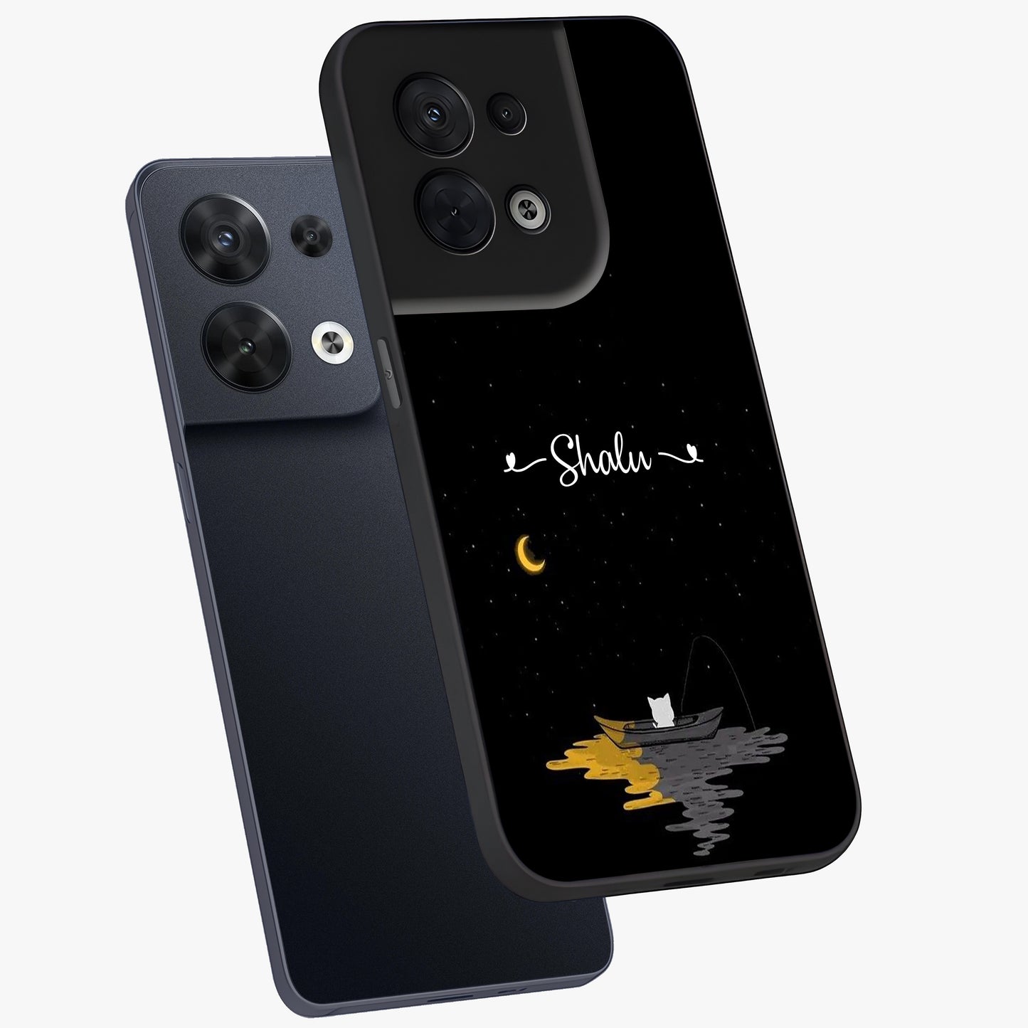 Silent Night Row Glass Case displayed in angled mockup highlighting peaceful evening design with dreamy night aesthetic.