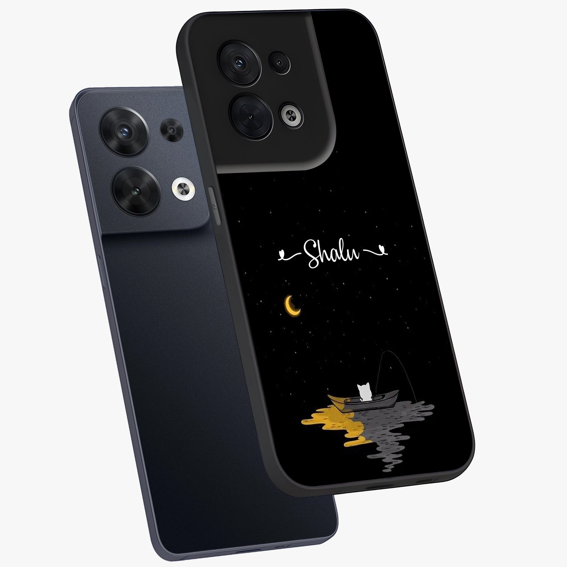 Silent Night Row Glass Case displayed in angled mockup highlighting peaceful evening design with dreamy night aesthetic.