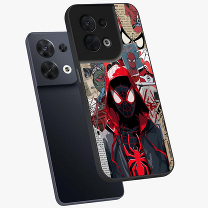 Spider Collage Street Glass Case displayed in angled mockup highlighting dynamic street style collage design with comic aesthetic.