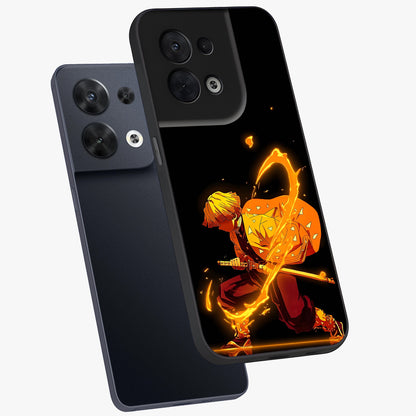 Thunder Flame Execution Glass Case displayed in angled mockup highlighting dramatic fire themed design with intense fantasy aesthetic.