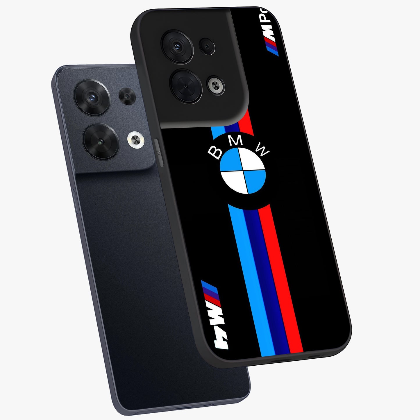 Turbo BMW Beast Glass Case displayed in angled mockup highlighting sleek racing car design with bold automotive aesthetic.
