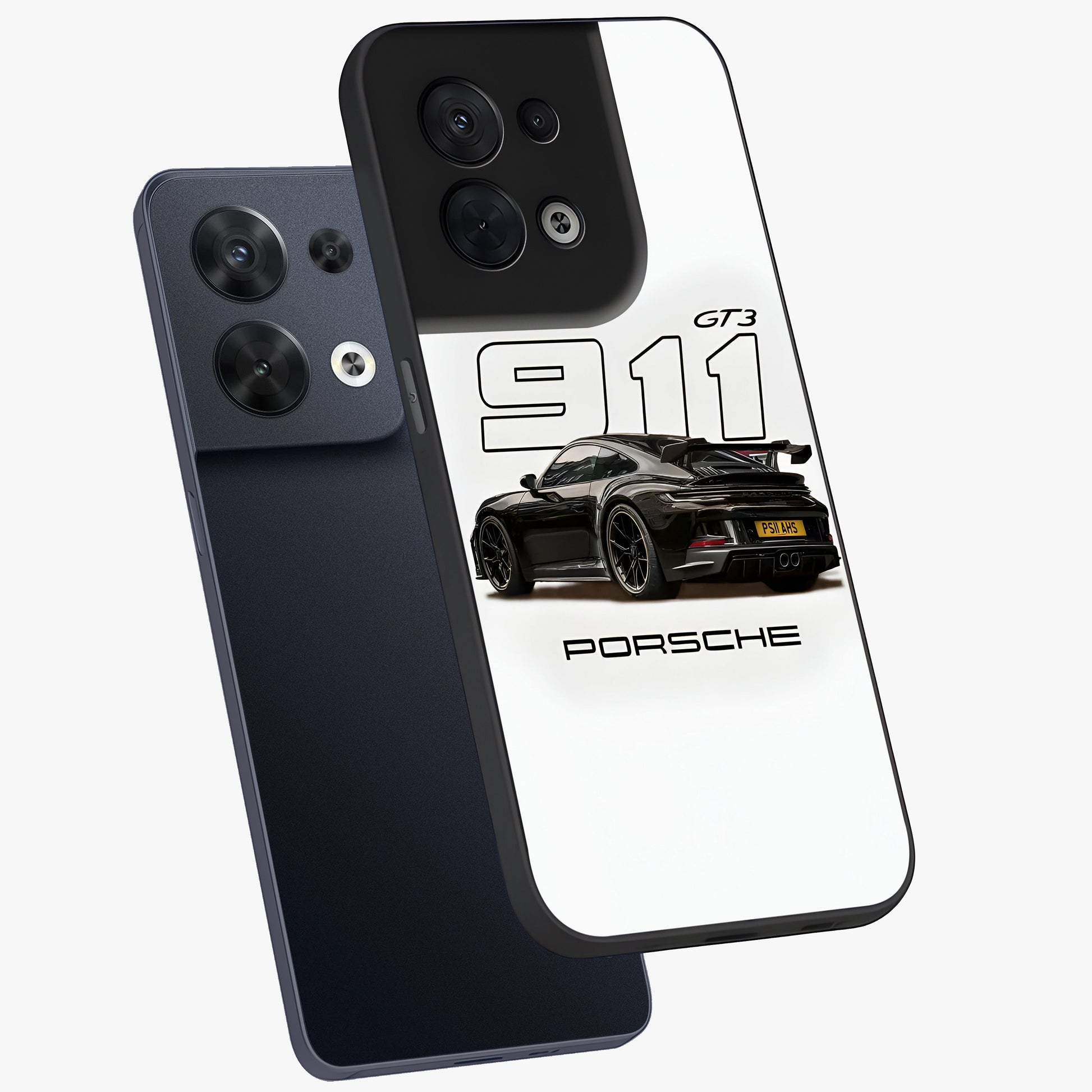 Turbo Legacy Icon Glass Case displayed in angled mockup highlighting dynamic automotive design with performance aesthetic.