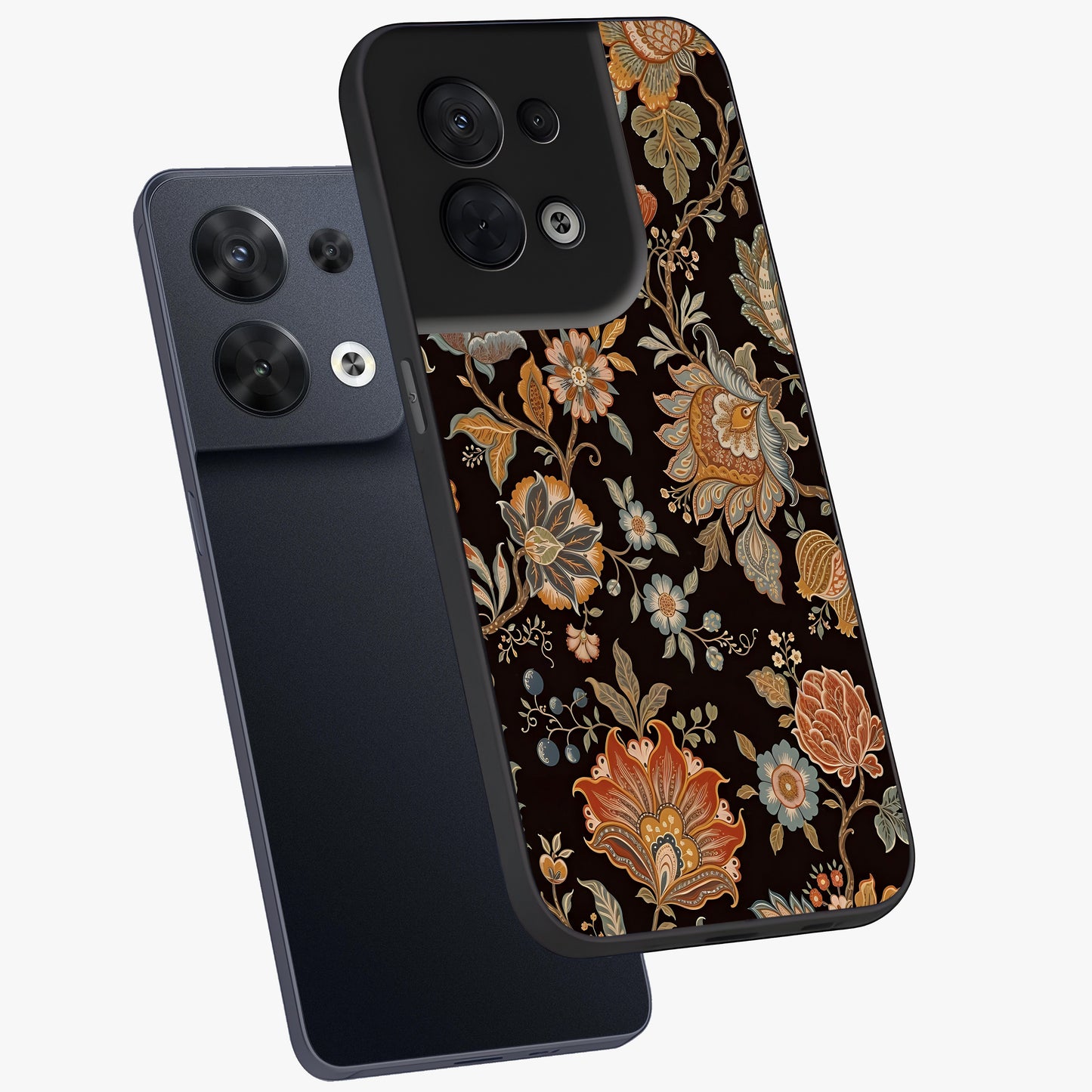 Vintage Floral Dream Glass Case displayed in angled mockup highlighting elegant vintage flower design with soft aesthetic style.