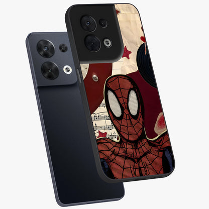 Web Warrior Vibes Glass Case displayed in angled mockup highlighting dynamic web design with comic style aesthetic.
