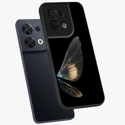 Whispers Of Wings Glass Case displayed in angled mockup highlighting soft feather design with celestial aesthetic style.