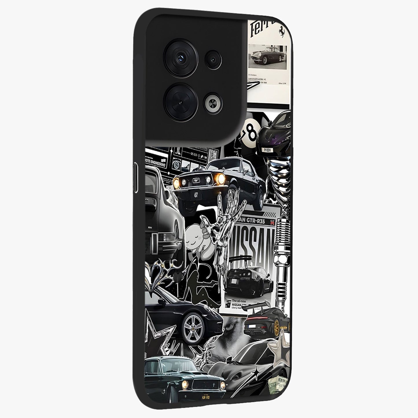 Aesthetic Dark Love Glass Case upright view showcasing dramatic romantic artwork with modern aesthetic style.