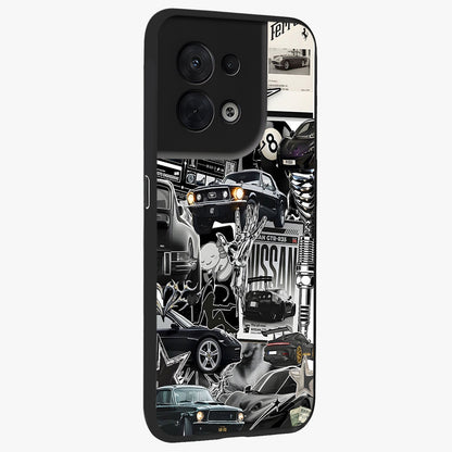 Aesthetic Dark Love Glass Case upright view showcasing dramatic romantic artwork with modern aesthetic style.
