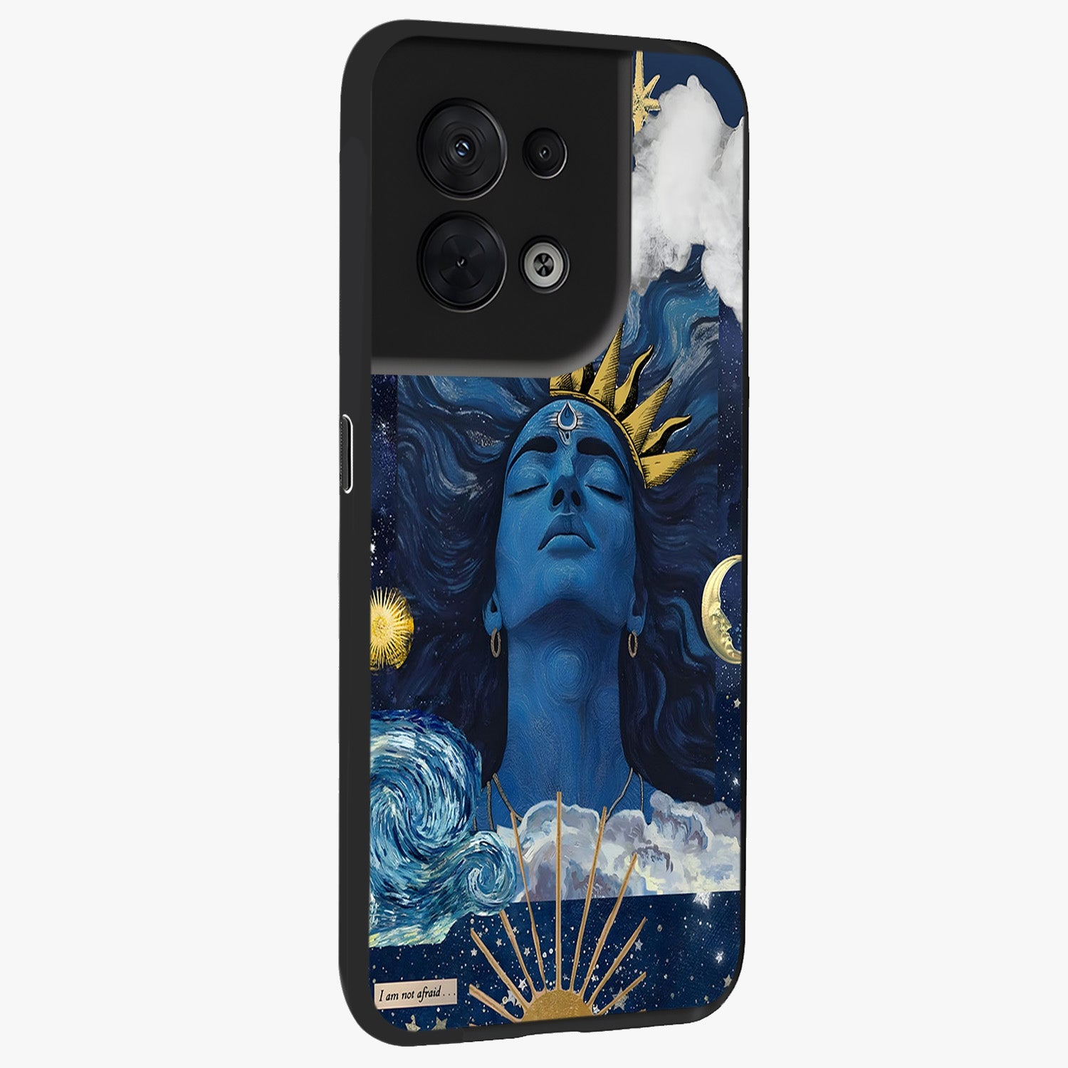 Aesthetic Lord Shiva Glass Case upright view showcasing powerful Lord Shiva artwork with devotional theme.