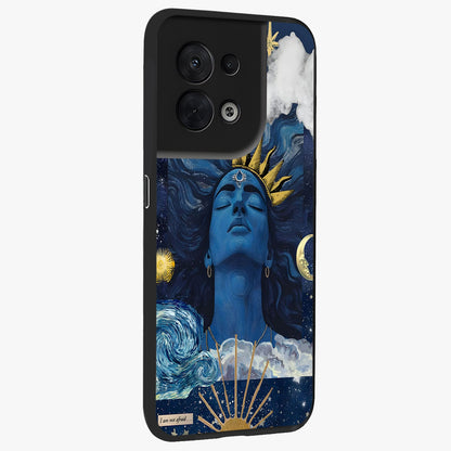 Aesthetic Lord Shiva Glass Case upright view showcasing powerful Lord Shiva artwork with devotional theme.