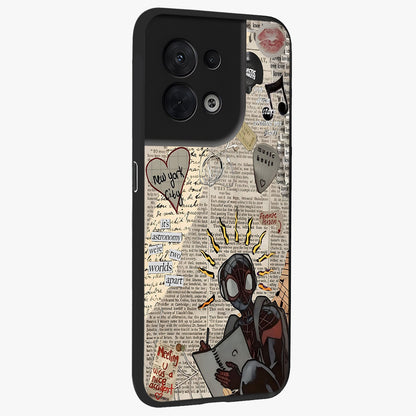 City Dream Sketch Glass Case upright view showcasing urban skyline artwork with stylish hand drawn design.