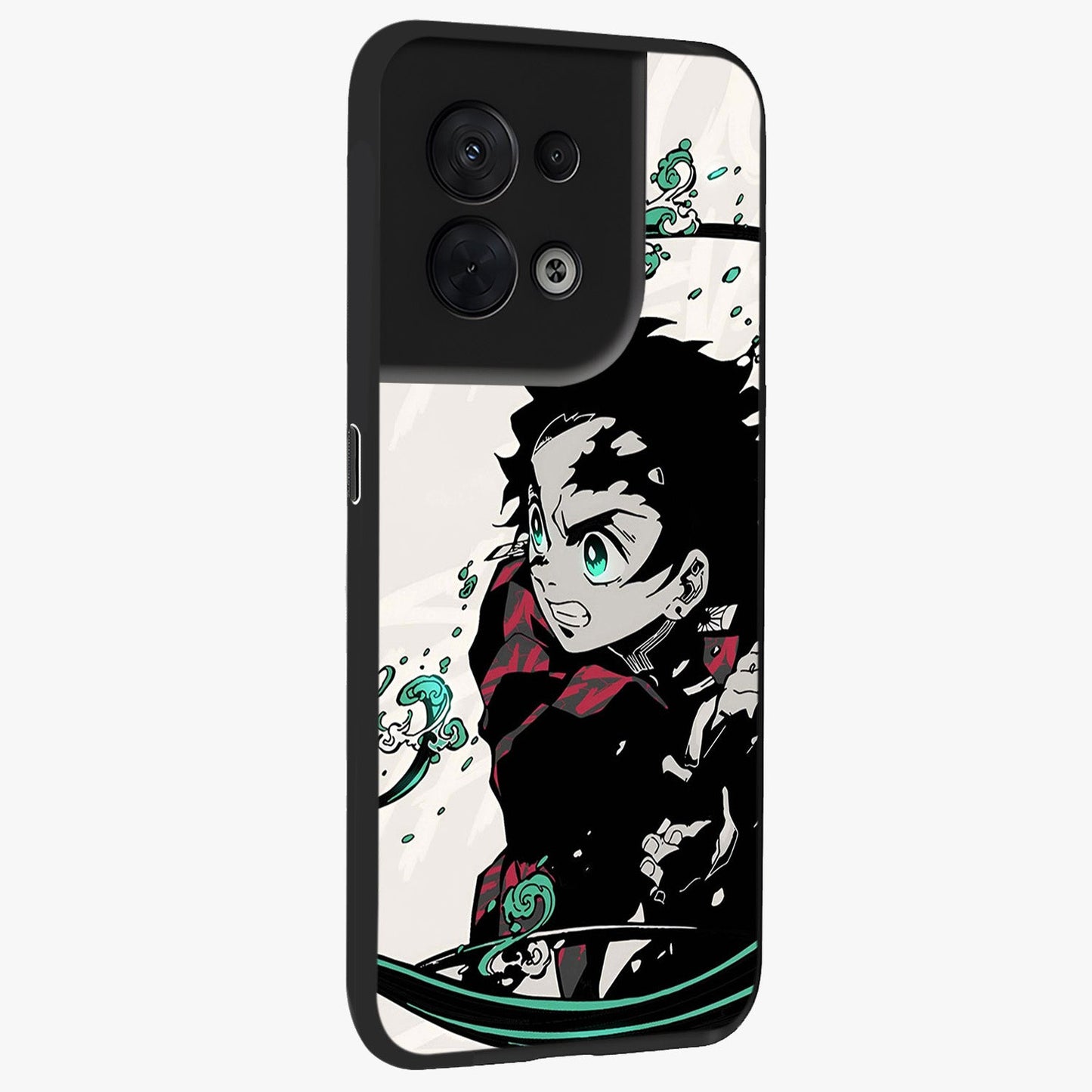 Demon Slayer Glass Case upright view showcasing powerful anime artwork with intense warrior theme.