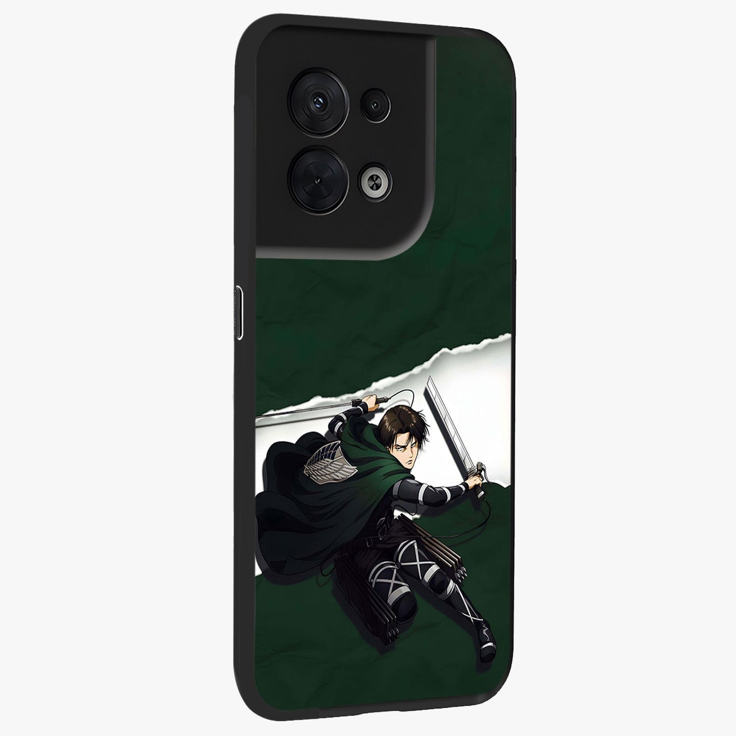 Emerald War Vanguard Glass Case upright view showcasing dramatic warrior artwork with bold fantasy theme.