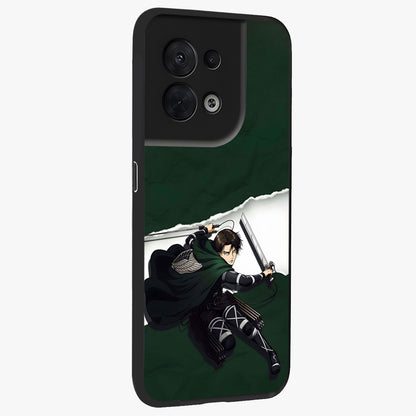 Emerald War Vanguard Glass Case upright view showcasing dramatic warrior artwork with bold fantasy theme.