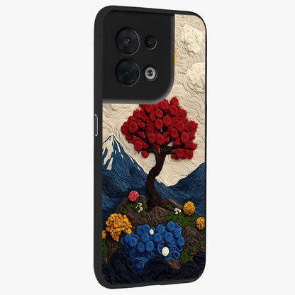 Eternal Nature Tapestry Glass Case upright view showcasing elegant nature tapestry design with decorative style.