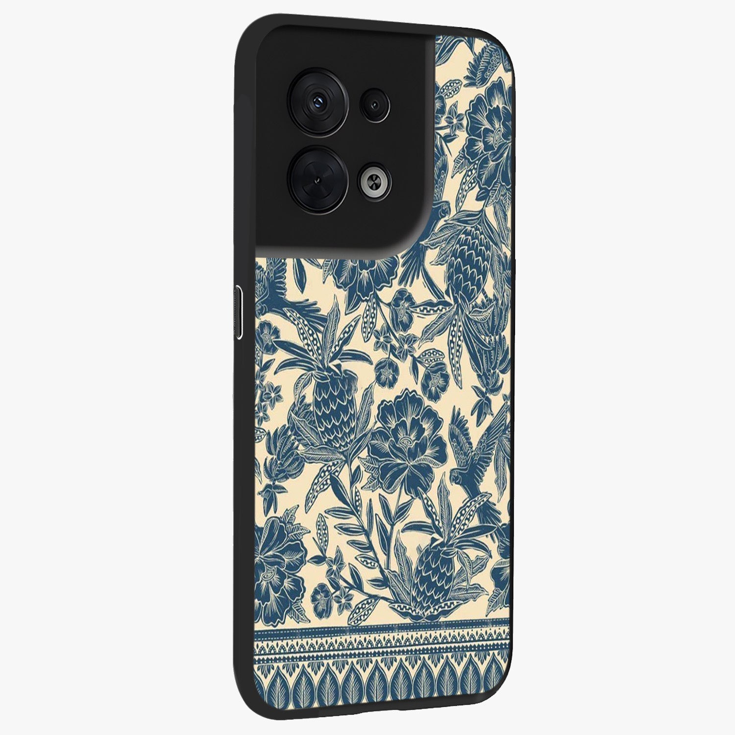 Heirloom Wild Bloom Glass Case upright view showcasing delicate wildflower artwork with timeless floral theme.