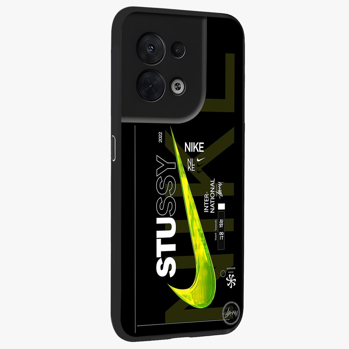 Neon Street Edition Glass Case upright view showcasing colorful neon artwork with modern street culture theme.
