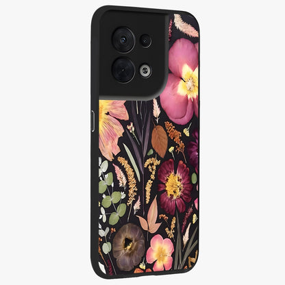 Petal Dream Tapestry Glass Case upright view showcasing detailed floral tapestry artwork with artistic nature theme.