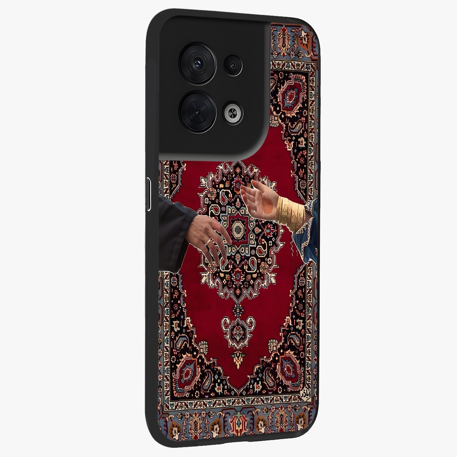 Royal Touch Reach Glass Case upright view showcasing stylish royal inspired artwork with graceful theme.