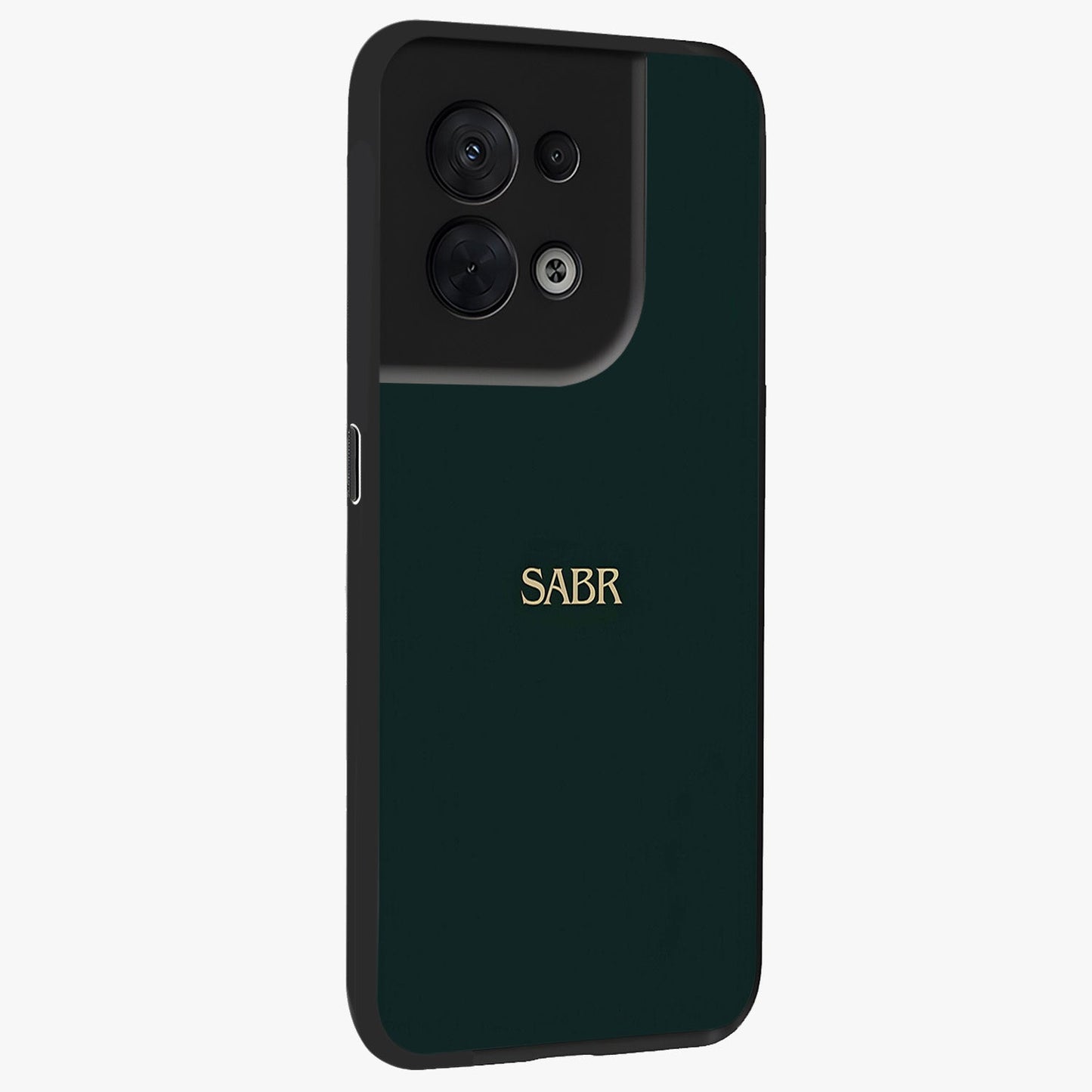 Sabr Minimal Patience Glass Case upright view showcasing calm minimalist artwork with motivational patience theme.