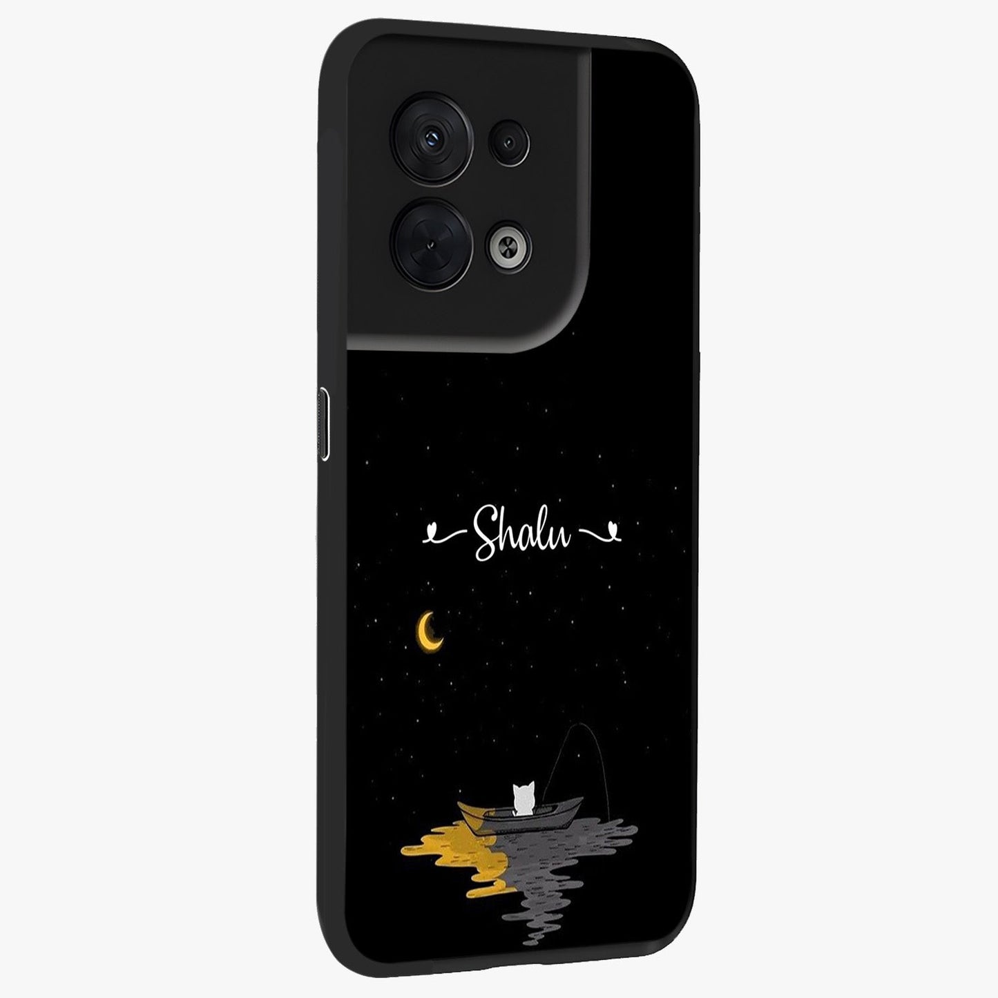 Silent Night Row Glass Case upright view showcasing tranquil night artwork with serene landscape theme.