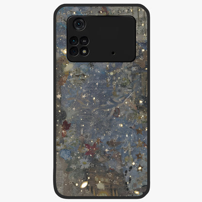 Aesthetic Astrolophia Glass Case showing flat back view with dreamy aesthetic design and glossy glass finish.