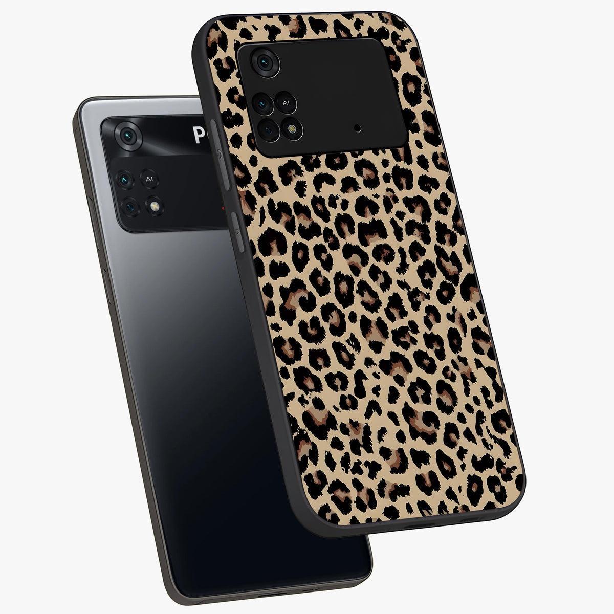 Savage Chic Pattern Glass Case displayed in angled mockup highlighting bold fashion inspired design with chic aesthetic.