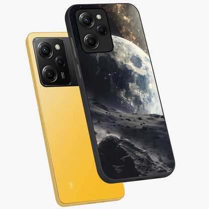Lunar Horizon Glow Glass Case displayed in angled mockup highlighting celestial moon design with dreamy night aesthetic.