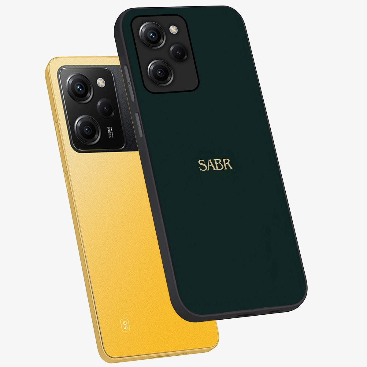 Sabr Minimal Patience Glass Case displayed in angled mockup highlighting simple inspirational design with clean aesthetic style.