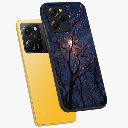 Twilight Sakura Serenade Glass Case displayed in angled mockup highlighting delicate sakura flower design with dreamy aesthetic.