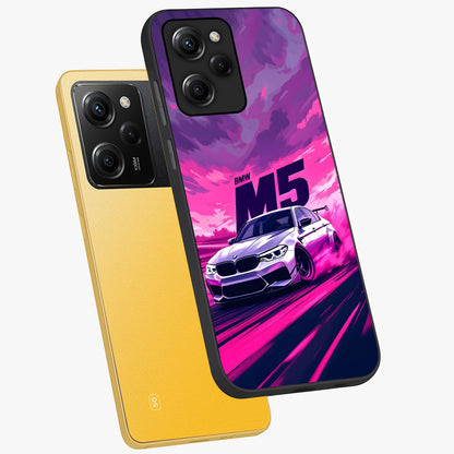 Velocity Drift Pulse Glass Case displayed in angled mockup highlighting dynamic drift design with sporty automotive aesthetic.