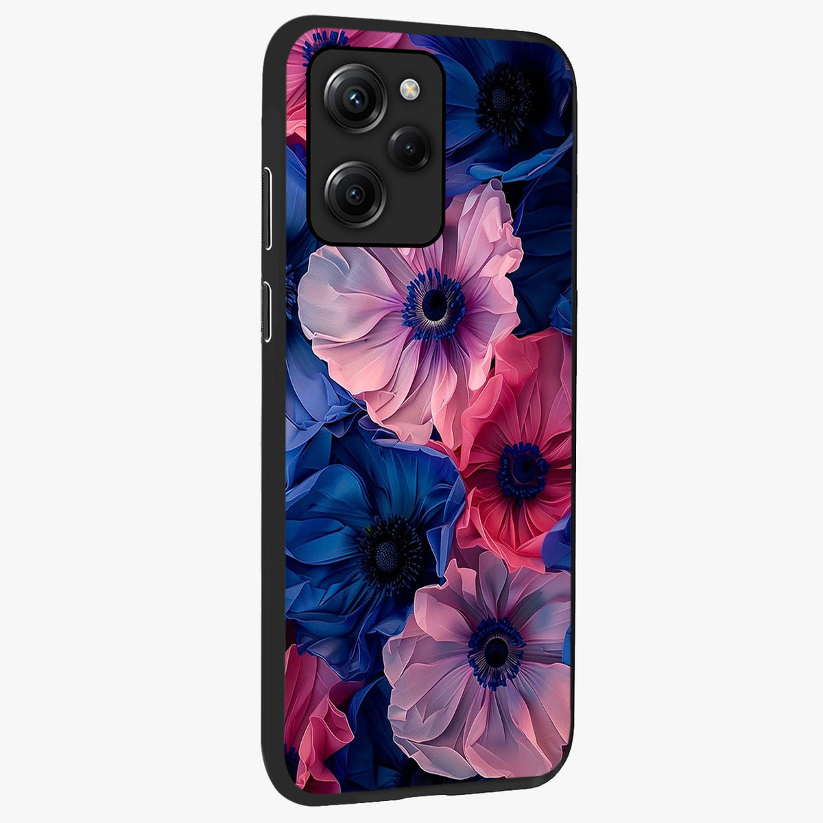 Flower Paper Art Pattern Glass Case upright view showcasing decorative paper floral artwork with creative craft style.