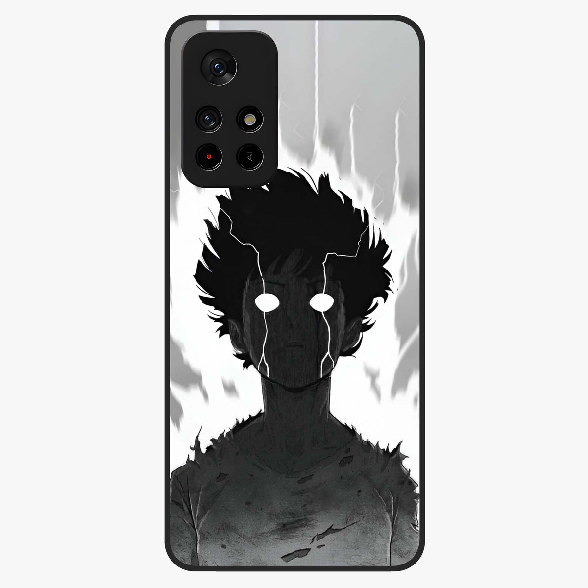 Awakened Inner Rage Glass Case showing flat back view with intense artistic artwork and glossy glass finish.