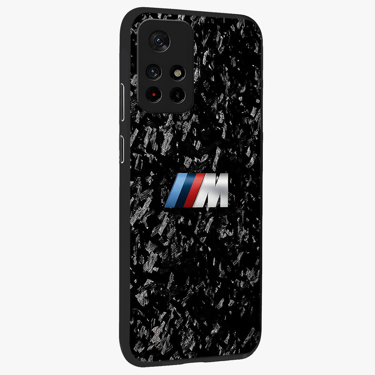 Carbon Speed Mark Glass Case upright view showcasing modern carbon speed graphic with bold automotive theme.