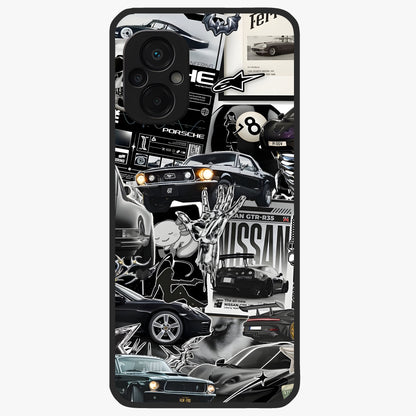 Aesthetic Dark Love Glass Case showing flat back view with dark romantic artwork and glossy glass finish.