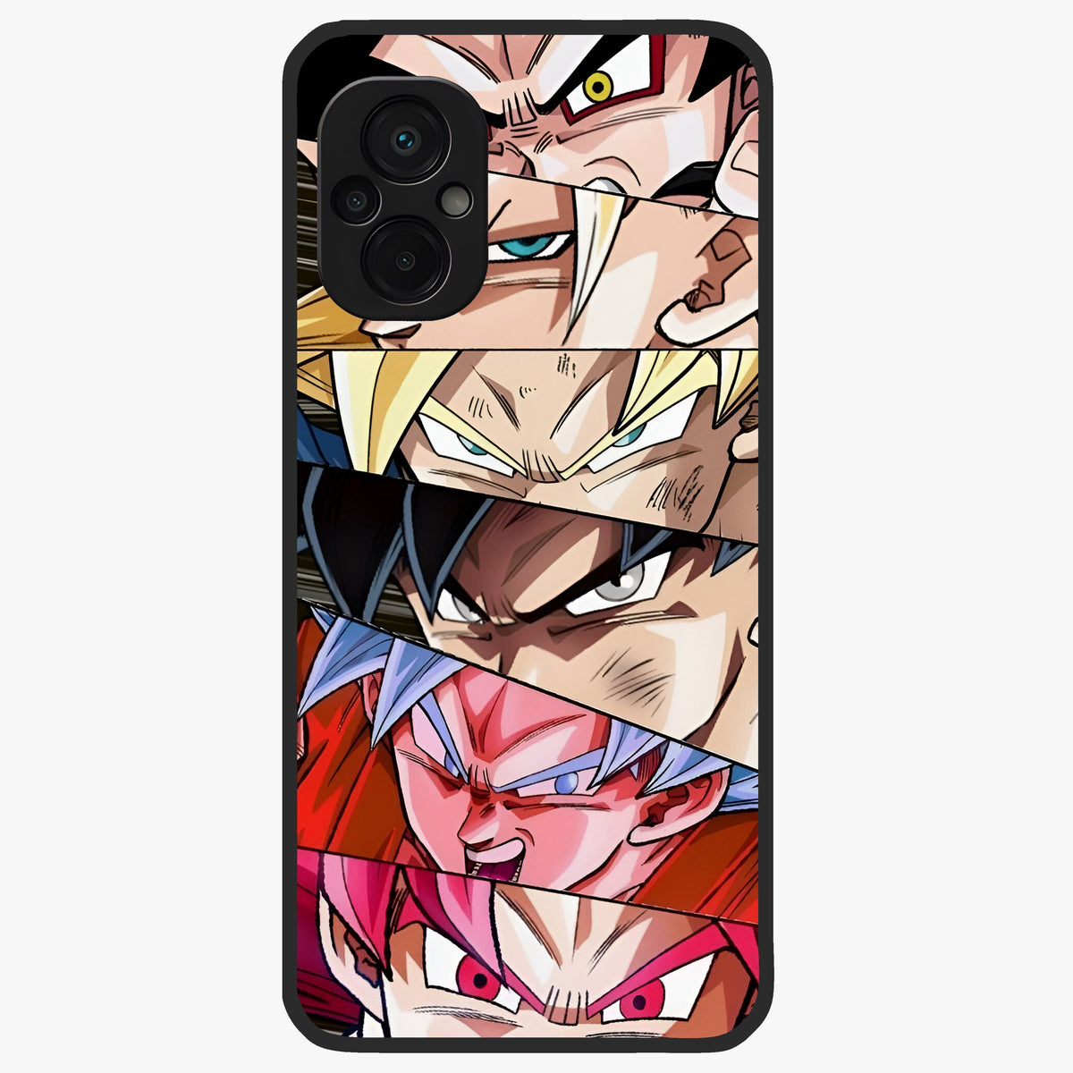 Anime Character Glass Case showing flat back view with vibrant anime artwork and glossy glass finish.