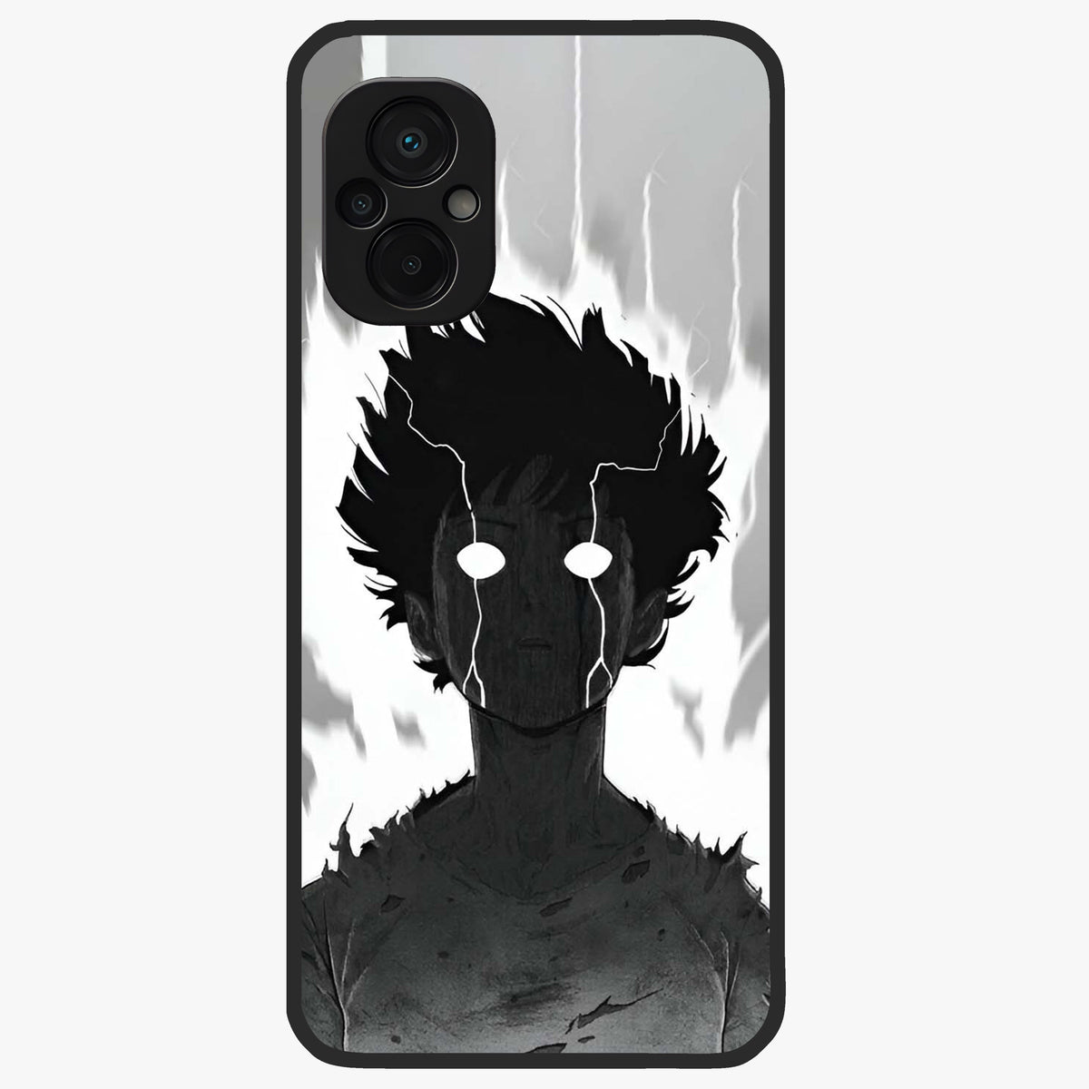 Awakened Inner Rage Glass Case showing flat back view with intense artistic artwork and glossy glass finish.