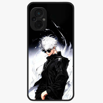 Limitless Shadow King Glass Case showing flat back view with powerful shadow warrior artwork and glossy glass finish.