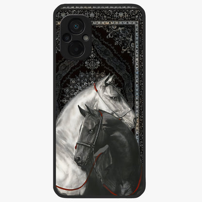 Majestic Ride Legacy Glass Case showing flat back view with powerful automotive inspired artwork and glossy glass finish.