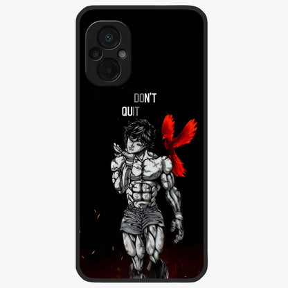 Rise Beyond Limits Glass Case showing flat back view with motivational typography artwork and glossy glass finish.