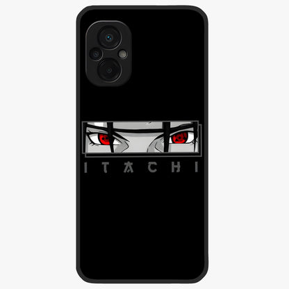 Scarlet Gaze Dominance Glass Case showing flat back view with striking red themed artwork and glossy glass finish.