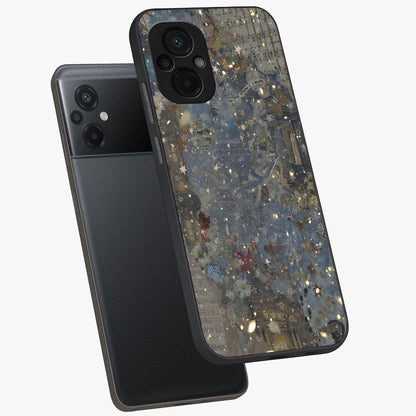 Aesthetic Astrolophia Glass Case displayed in angled mockup highlighting artistic aesthetic elements and smooth glass surface.