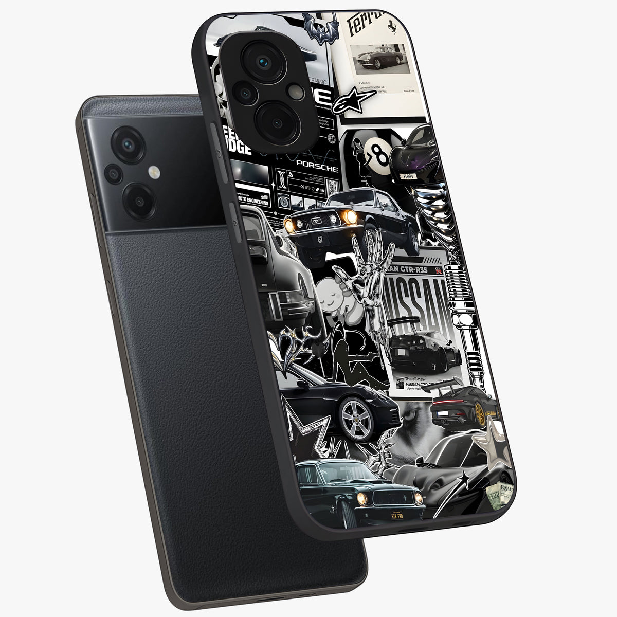 Aesthetic Dark Love Glass Case displayed in angled mockup highlighting moody aesthetic design and bold love theme.