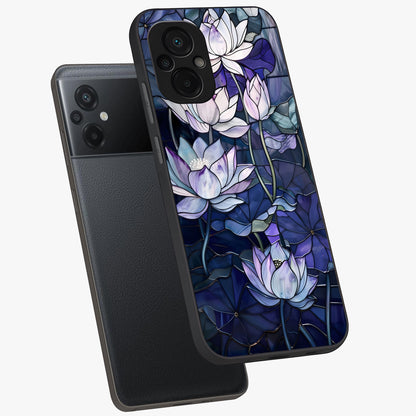 Gloss Petal Rush Glass Case displayed in angled mockup highlighting vibrant petal design with elegant floral aesthetic.