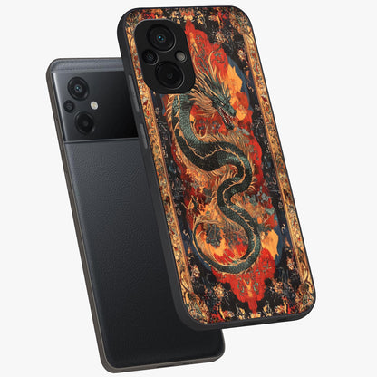 Inferno Dragon Soul Glass Case displayed in angled mockup highlighting powerful dragon illustration with inferno aesthetic.