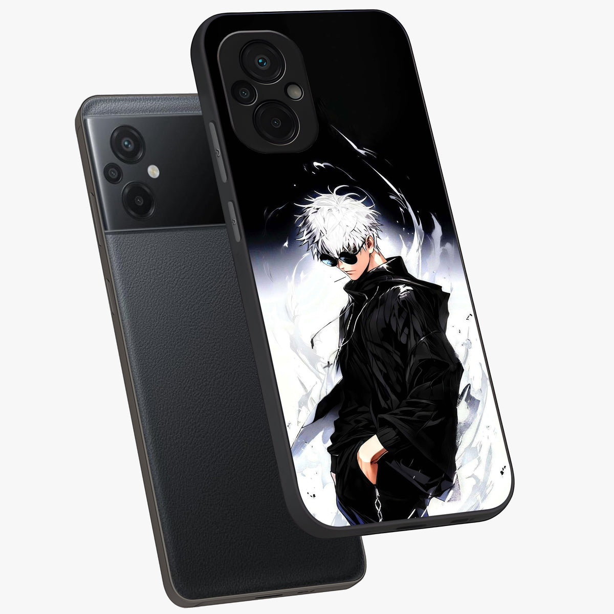 Limitless Shadow King Glass Case displayed in angled mockup highlighting dramatic dark hero design with intense aesthetic.
